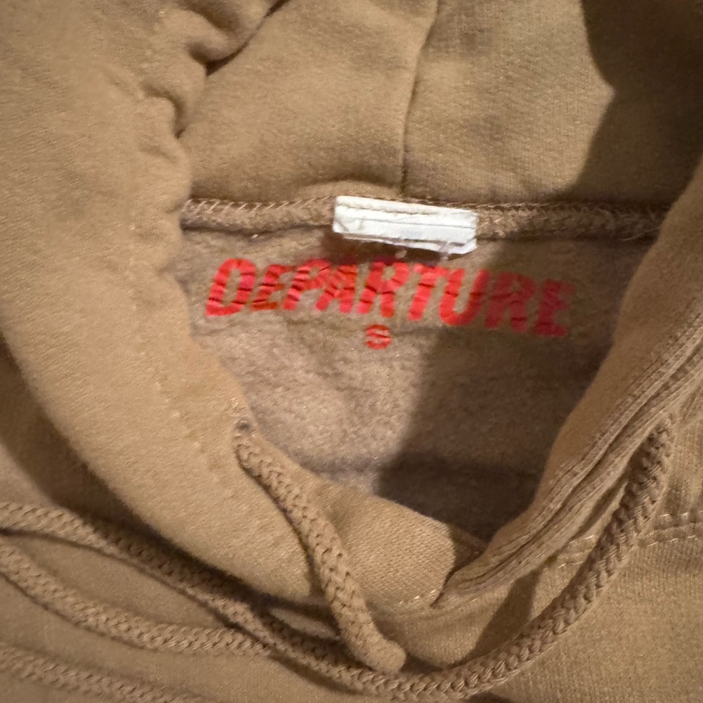 Departure Tan Hoodie || New York Print - Picture 4 of 4